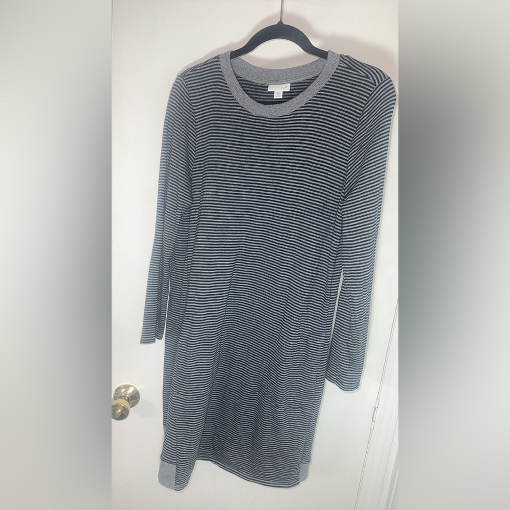 J. Jill Gray and Black Striped Top